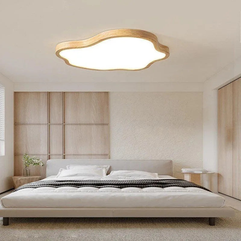Plafonnier LED en bois au design nordique moderne - vue 5 sur 8