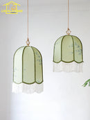 suspension en tissu avec pampilles pour ambiance décorative