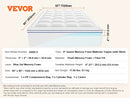 VEVOR Mattress Topper Queen Size 3 in / 4 in Thickness, Memory Foam & Fiber Fill, Ergonomically Designed for Pressure Relief