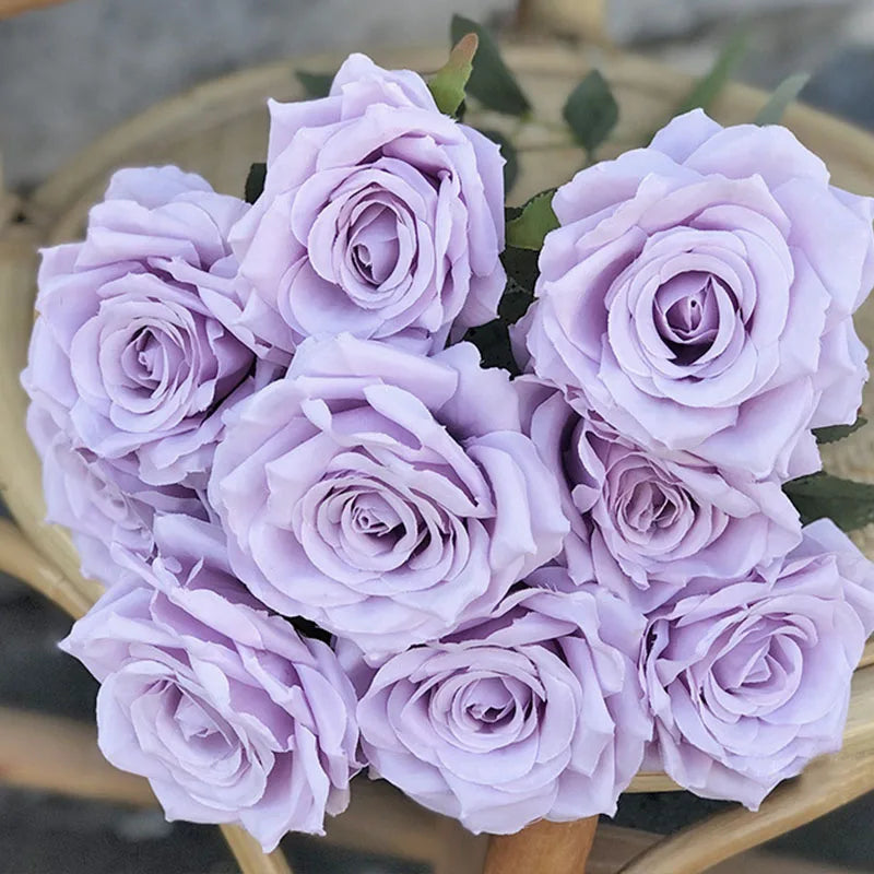 fleurs de roses artificielles bouquet décoration pour la maison et bureau - vue 5 sur 14