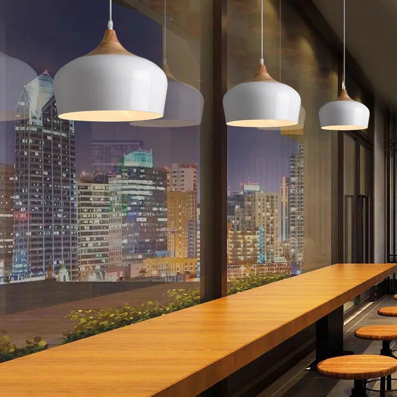 lampes suspendues modernes en bois nordiques minimaliste led