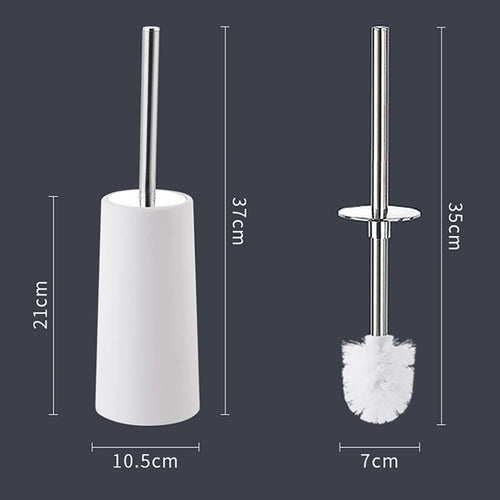 1pcs Toilet Brush and Holder, 304 Stainless Steel Long Handle, Toilet Bowl Brush for Bathroom Toilet-Ergonomic, Elegant, Durable - vue 3 sur 9