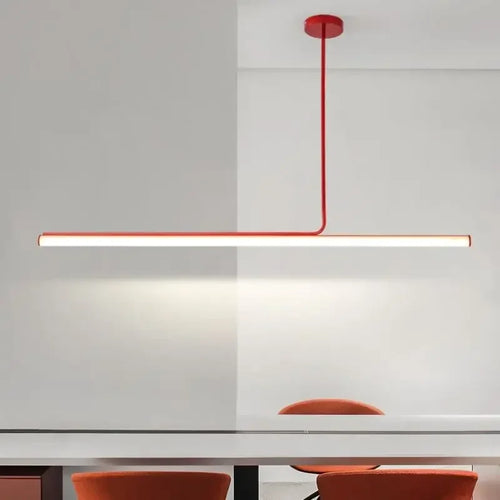 Sandyha nordic minimalist long strip pendant light for living room, dining room, kitchen island - vue 5 sur 8
