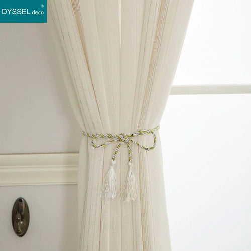 Voilage rideau rayures style americain salon chambre moderne - vue 4 sur 6