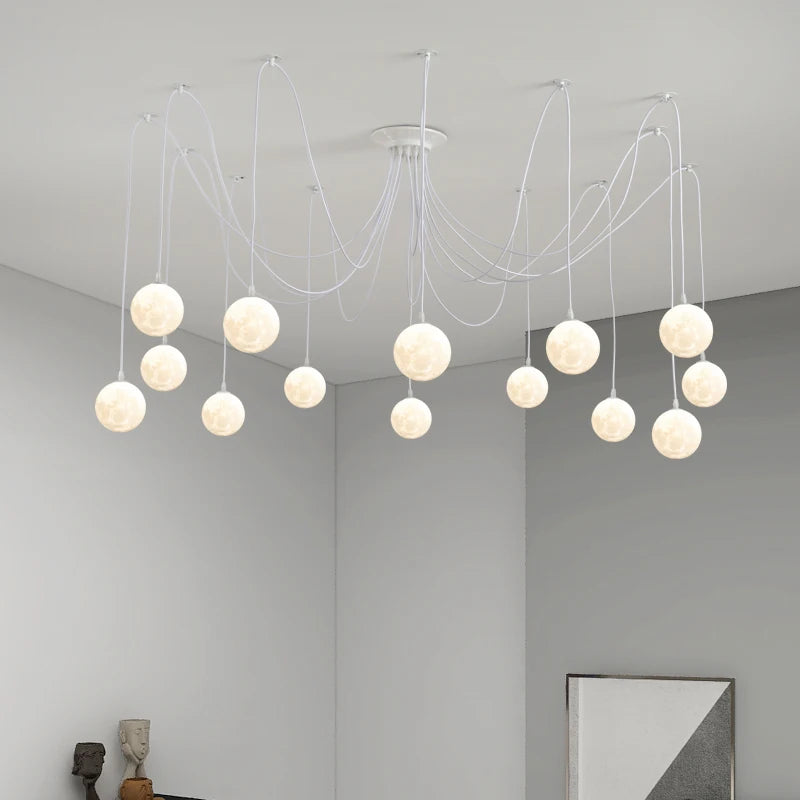 lustre multi lumières suspendues style nordique pour commerces - vue 5 sur 16
