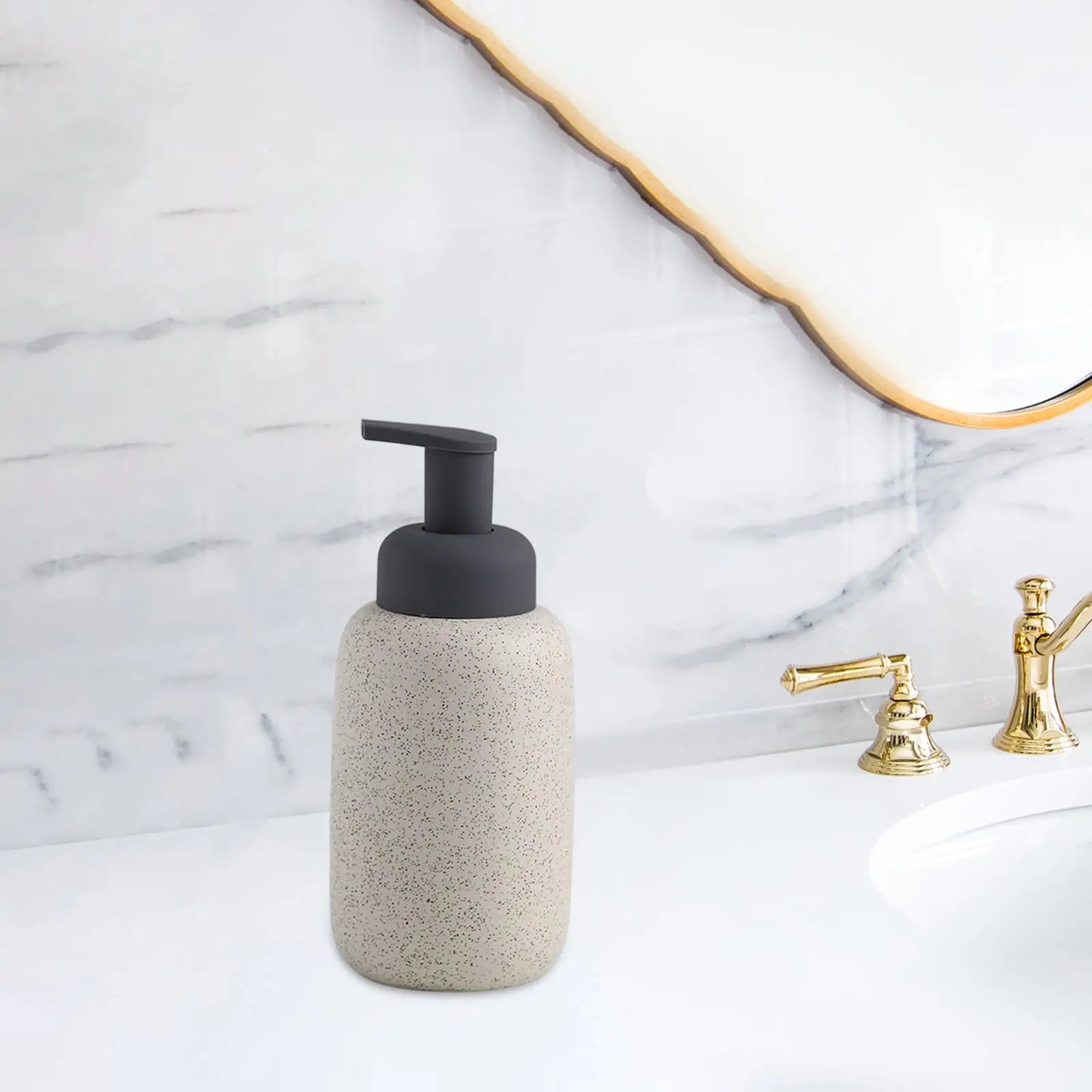 distributeur de savon liquide en céramique réutilisable pour salle de bain - vue 9 sur 12