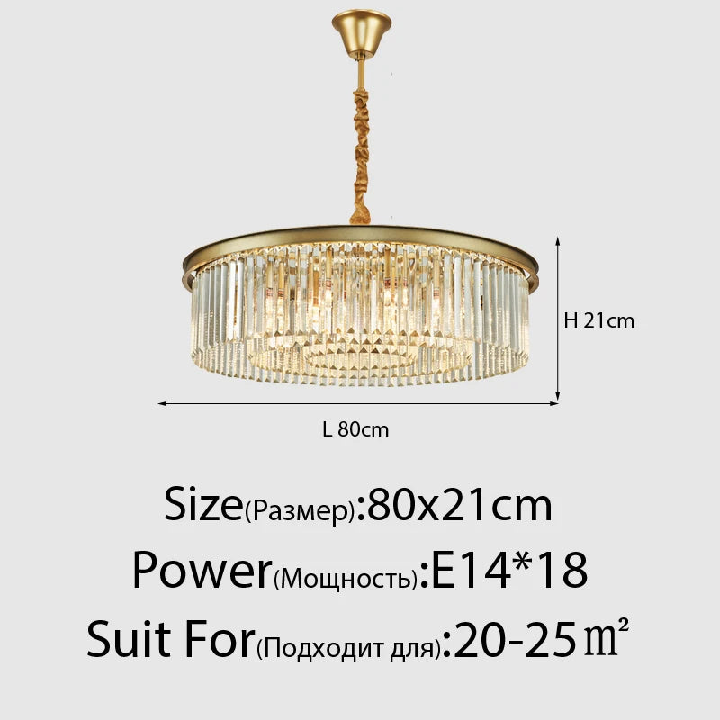 Lustre en cristal LED moderne américain salon salle à manger Villa suspension chambre plafond suspension lampe décor à la maison Lustre - vue 9 sur 21
