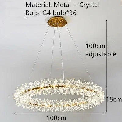 suspension moderne en cristal transparent pour décoration intérieure - vue 9 sur 13