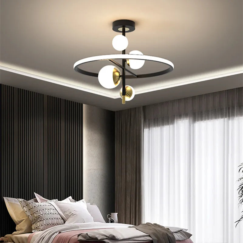 plafonnier led à anneau pour décoration intérieure moderne - vue 4 sur 7