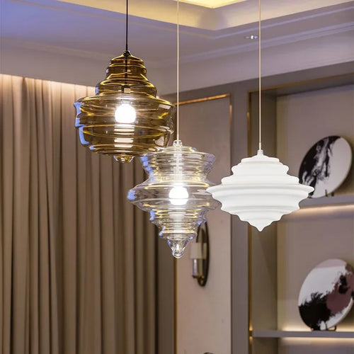 lustre nordique en verre pour un éclairage décoratif élégant - vue 2 sur 15