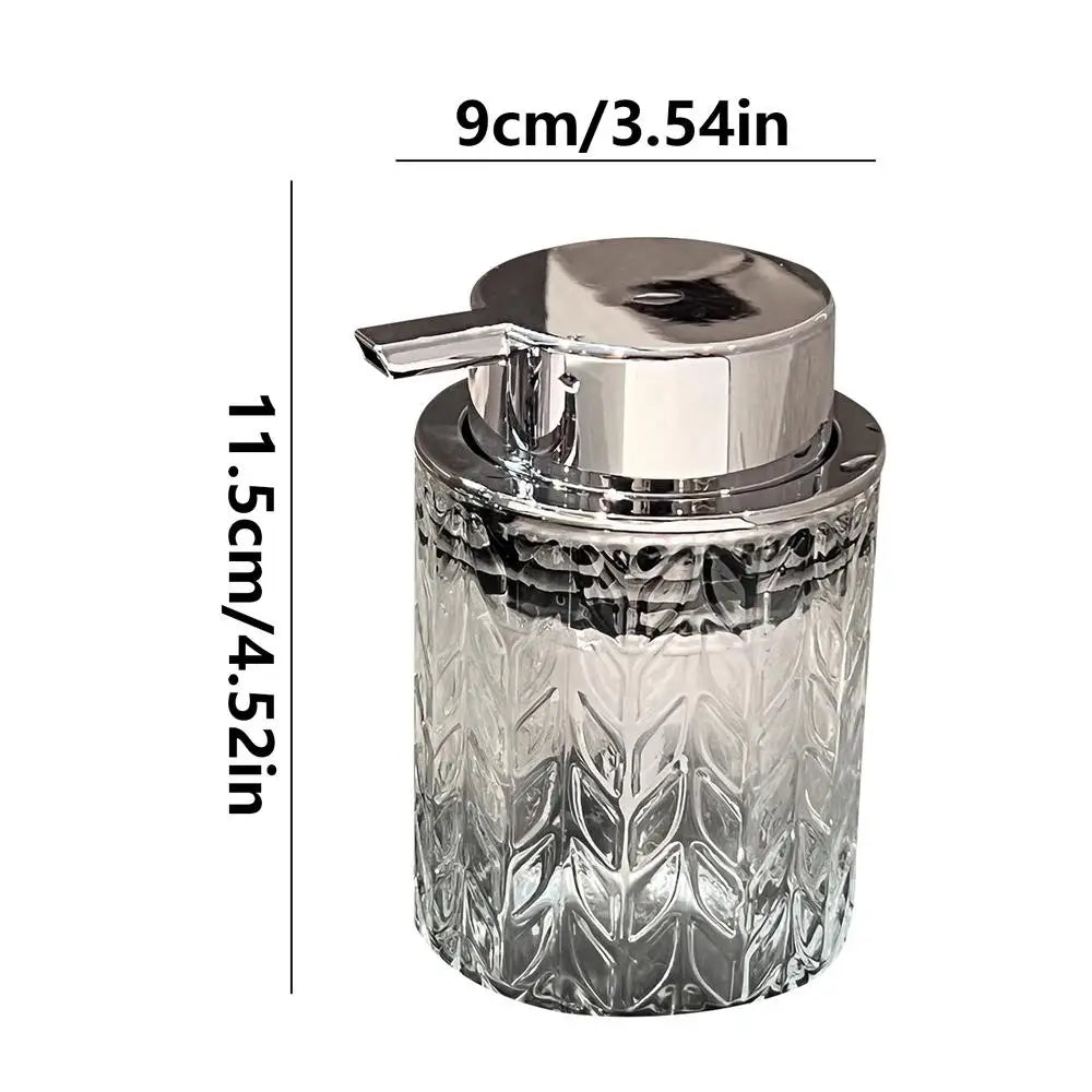 300ml Manual Soap Dispenser Transparent Glass Hand Sanitizer Bottle Container For Shampoo, Body Wash house Bathroom Accessories