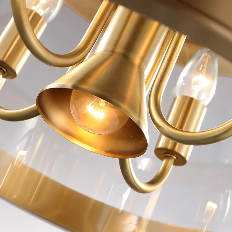 lustre moderne en cuivre doré style européen pour intérieur luxueux - vue 7 sur 7
