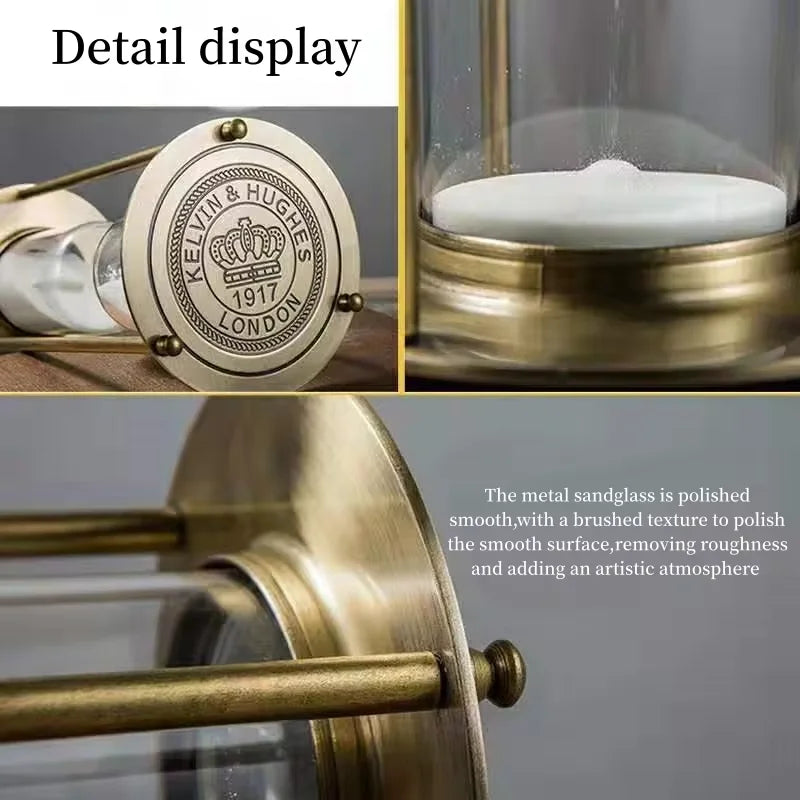 horloge sablier rétro en métal pour décoration et chronométrage - vue 6 sur 15