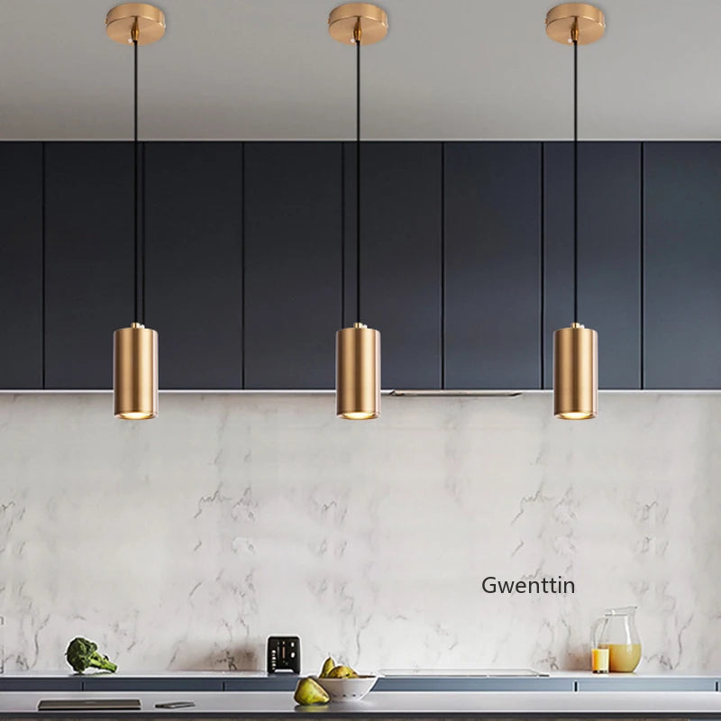 lustre moderne en or pour décoration intérieure avec lumières led - vue 5 sur 9