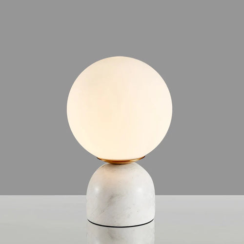 Lampe de table LED en verre et marbre - vue 2 sur 9