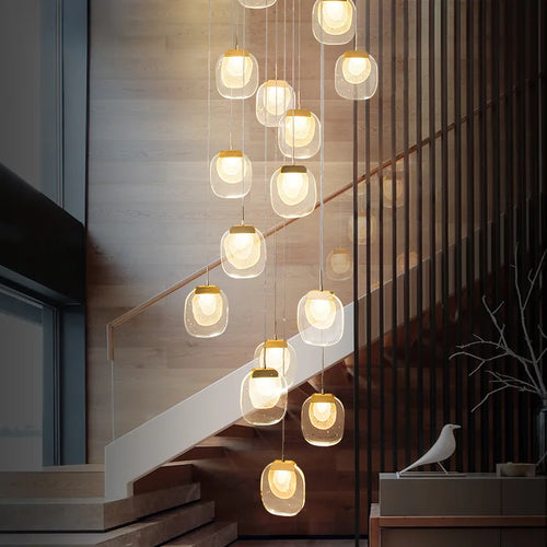 suspension moderne en cristal pour éclairage décoratif intérieur - vue 3 sur 20