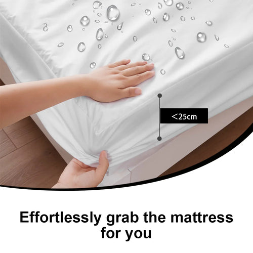 Fitted Sheet with Elastic Bands Non Slip Mattress Covers Waterproof for Single Double King Queen Bed,90/100/140/160/180/200cm - vue 3 sur 7