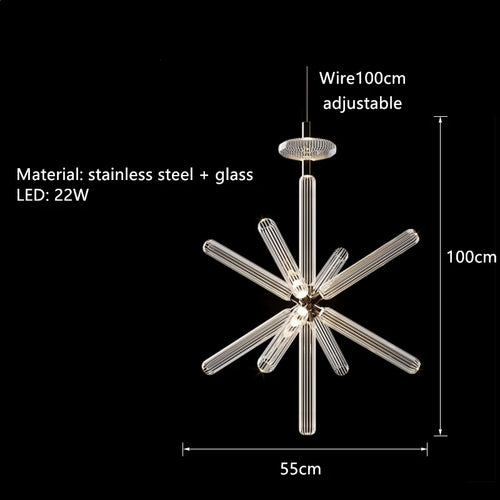 suspension tubes lumineux en verre transparent design nordique réglable - vue 13 sur 20