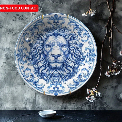 Assiette decorative ceramique motif lion deco murale