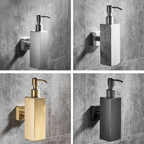 distributeur de savon mural en acier inoxydable 200 ml accessoires salle de bain - vue 4 sur 21