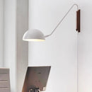 Nordic Bedroom Bedside Wall Lamps Plug In Wall Sconce Black White Iron Lampshade Swing Long Arms Wall Mounted Light E27