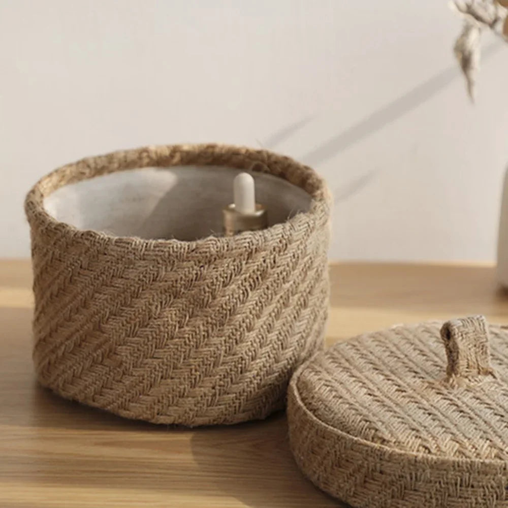 boîte de rangement en jute pour collations et objets divers - vue 6 sur 10
