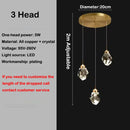 lustre en cristal led design en cuivre moderne et élégant