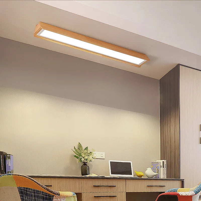 lustre de bureau simple style nordique en rondins pour magasins - vue 6 sur 12
