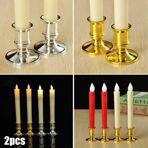 lot de 2 bougeoirs coniques pour décoration mariage et fêtes - vue 6 sur 7