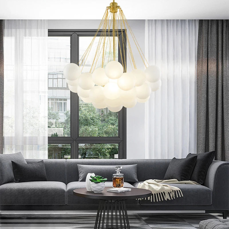 suspension en verre nordique design pour décoration intérieure luxe - vue 6 sur 10