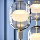 suspension en verre nordique avec plafonnier en marbre et métal