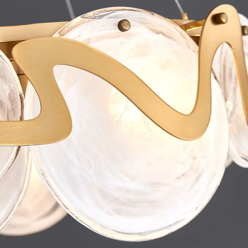 lustre LED de luxe pour décoration intérieure en verre élégant - vue 6 sur 12