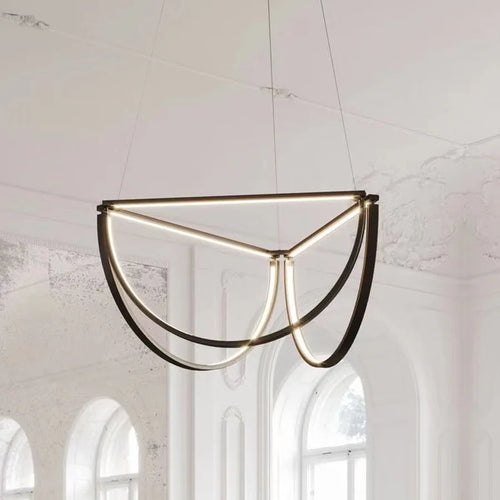 lustre géométrique à led design moderne éclairage intérieur tendance - vue 7 sur 11