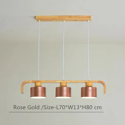 Suspension nordiques abat-jour en métal Led en bois décor à la maison lampe suspendue Restaurant café intérieur créativité lustres luminaires - vue 9 sur 16
