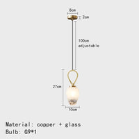 suspension en verre avec fil de cuivre noir doré réglable