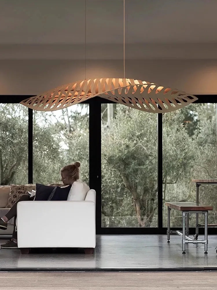 lustre en bois créatif style minimaliste nordique wabi sabi