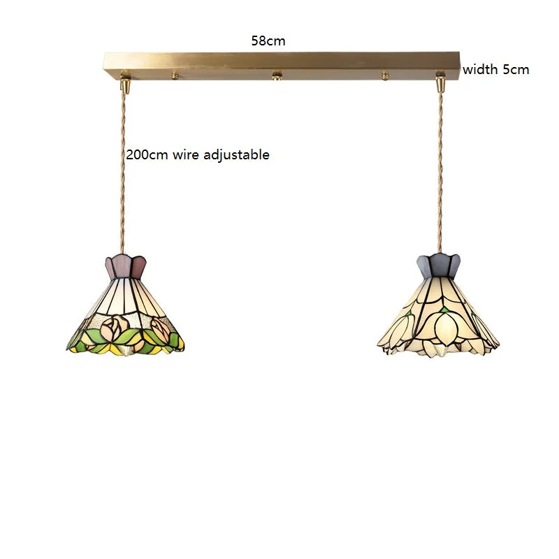 suspension fleur verre cuivre nordique moderne led iwhd europe syle - vue 21 sur 26