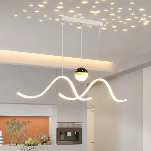 Minimalist Nordic chandelier with creative starry sky lighting - vue 4 sur 10