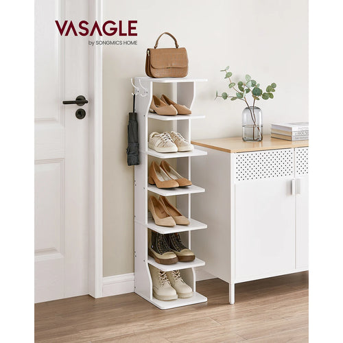 VASAGLE Slim Shoe Rack, Narrow Shoe Storage Organiser, 6-Tier Shoe Stand, for Small Spaces, Hallway, Cloakroom - vue 2 sur 7