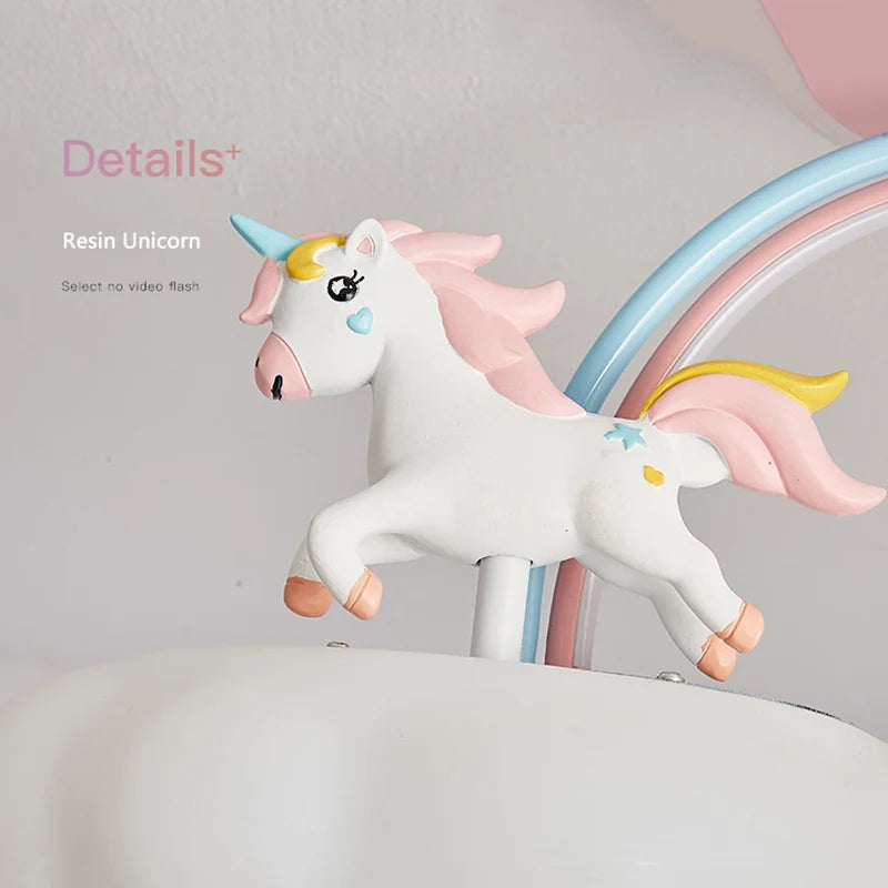 lustre licorne dessin animé avec télécommande pour enfants - vue 7 sur 8