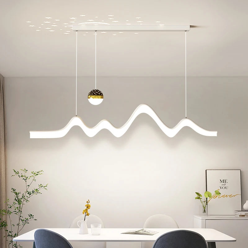 Luxury Minimalist Living Room LED Ceiling Light Starry Sky Projection Metal Cloud Ceiling Lamp For Bedroom Dining Table Home - vue 7 sur 12