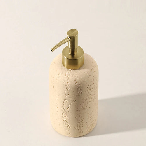 Retro Natural Stone Press on Shower Gel Dispensing Bottle, Home Storage Bottles, Bathroom Appliances, Wash Basin, Tabletop Ornam - vue 10 sur 12