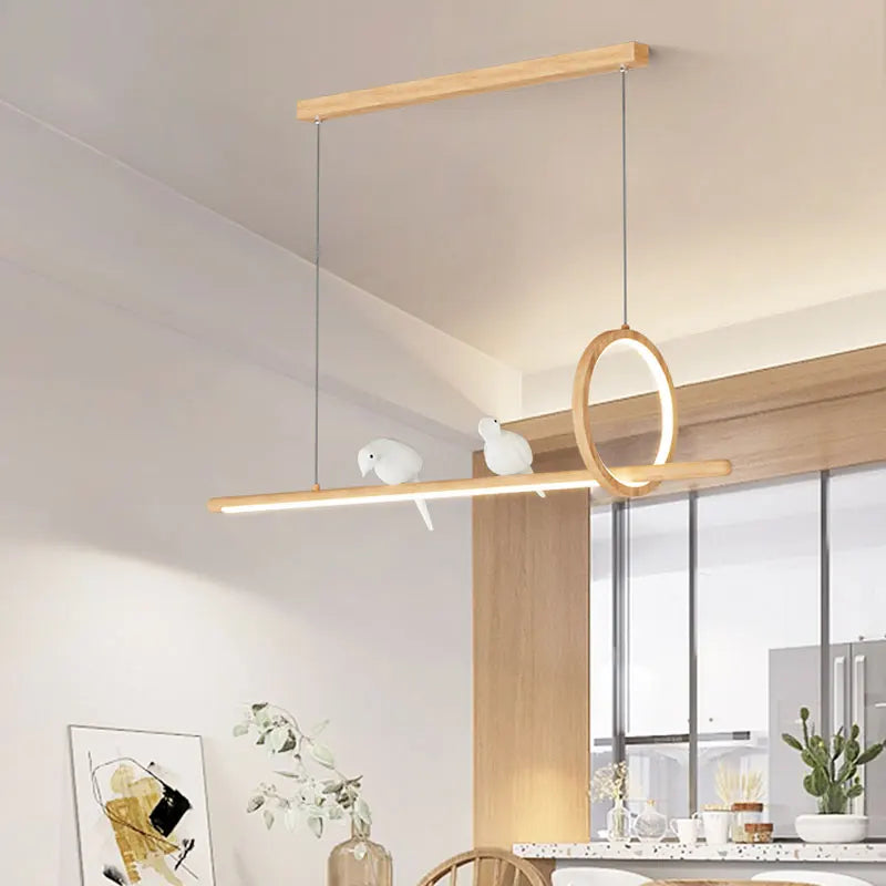 lustre moderne en bois suspension créative pour décoration intérieure - vue 3 sur 10