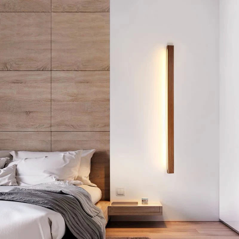 applique murale Longue bande LED en bois