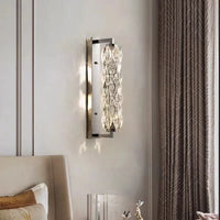 applique murale led chromée en verre de cristal avec 3 gradations variables