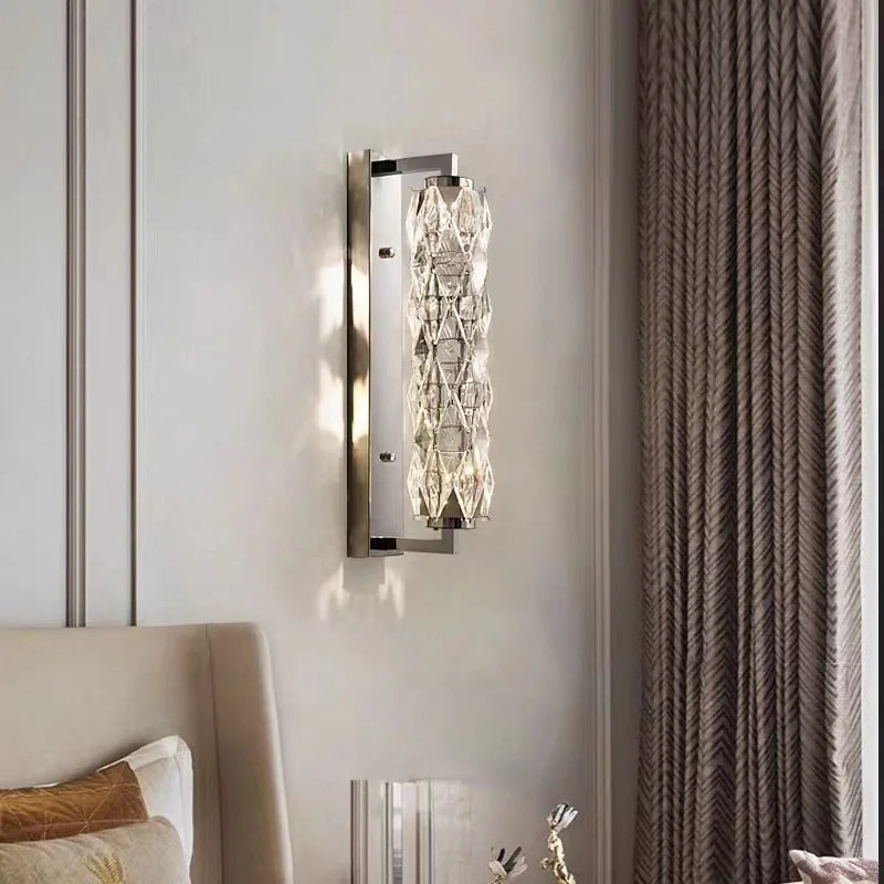 applique murale led moderne en verre cristal à gradations variables