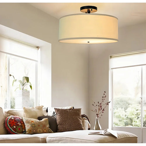 lustre led fer forgé usa semi-suspendu - vue 5 sur 6