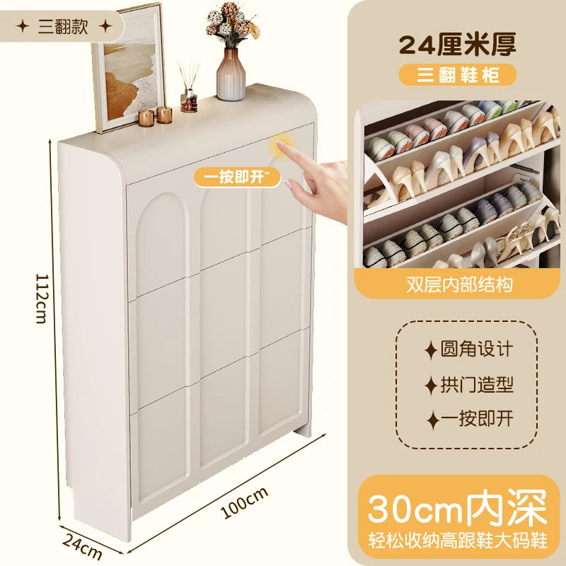 armoire à chaussures moderne en bois design nordique peu encombrant - vue 16 sur 20