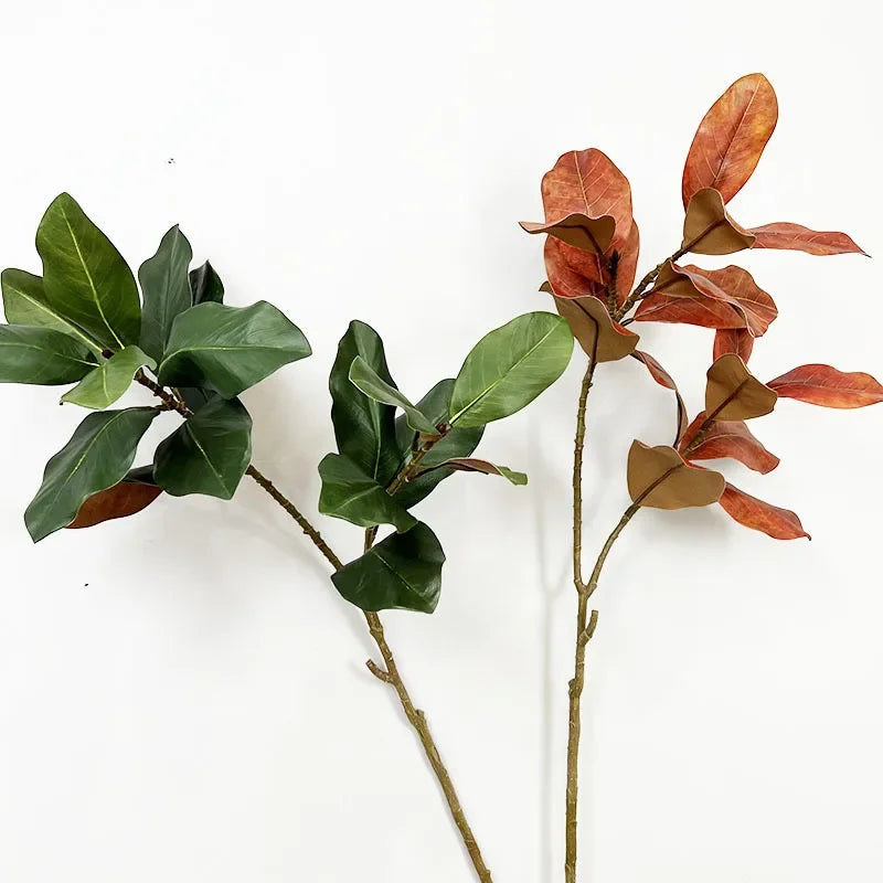 plantes vertes artificielles décoration jardin branche de magnolia - vue 5 sur 7