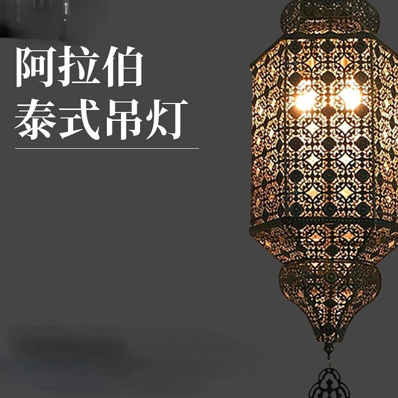 lustre rétro thaïlandais style arabe pour restaurant et bar - vue 4 sur 9